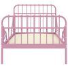 vidaXL Estrutura de cama extensível em metal rosa 80x130/200 cm