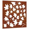vidaXL Decora&ccedil;&atilde;o p/ muro jardim 555x55 cm a&ccedil;o corten design folha &aacute;cer