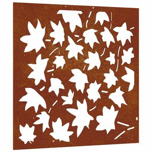 vidaXL Decora&ccedil;&atilde;o p/ muro jardim 555x55 cm a&ccedil;o corten design folha &aacute;cer