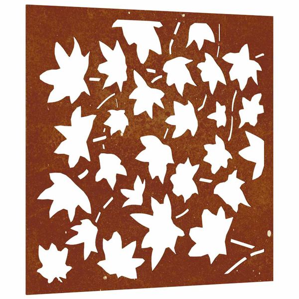 vidaXL Decora&ccedil;&atilde;o p/ muro jardim 555x55 cm a&ccedil;o corten design folha &aacute;cer