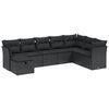 vidaXL 8 pcs conjunto sof&aacute;s de jardim com almofad&otilde;es vime PE preto