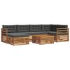 vidaXL Conjunto de Sof&aacute;s para Exterior 7 unid. Natural e Antracite