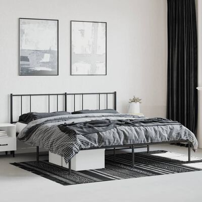 vidaXL Estrutura de cama com cabeceira 200x200 cm metal preto