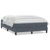 vidaXL Cama com molas/colch&atilde;o 160x210 cm veludo cinzento-escuro