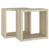 vidaXL Prateleiras de parede em forma de cubo 2 pcs 30x15x30cm sonoma