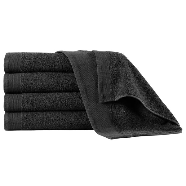 vidaXL Toalhas de banho 5 pcs algod&atilde;o 450 g 70x140 cm preto