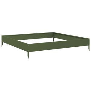 vidaXL Canteiro elevado de jardim 100x100x18,5 cm a&ccedil;o verde azeitona