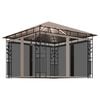 vidaXL Gazebo c/ mosquiteiro e cordões luzes LED 3x3x2,73m cinza-acas.