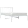 vidaXL Estrutura de cama com cabeceira 90x200 cm metal branco
