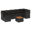 vidaXL 8 pcs conjunto sof&aacute;s de jardim com almofad&otilde;es vime PE preto