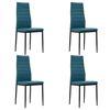 vidaXL 5 pcs conjunto de jantar couro artificial azul-mar