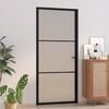vidaXL Porta interior 93x201,5 cm vidro fosco e alum&iacute;nio preto