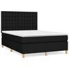 vidaXL Cama com molas/colch&atilde;o 140x190 cm tecido preto
