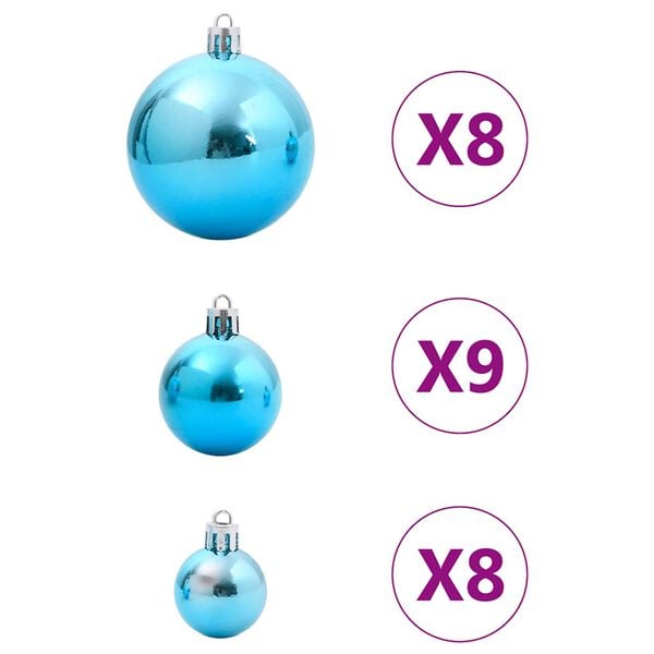 vidaXL Enfeites de Natal 100 pcs &Oslash;3/4/6 cm turquesa