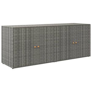 vidaXL Arm&aacute;rio de arruma&ccedil;&atilde;o p/ jardim 198x55,5x80 cm vime PE cinzento