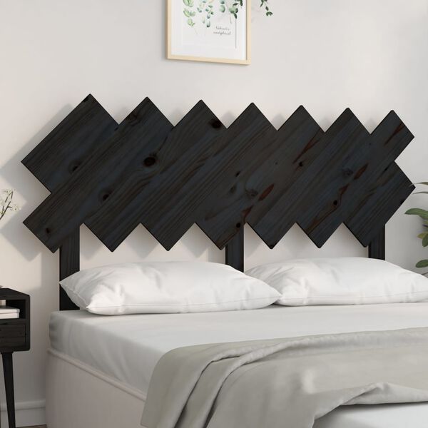 vidaXL Cabeceira de cama 151,5x3x81 cm pinho maci&ccedil;o preto