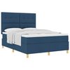 vidaXL Cama Box com colch&atilde;o com cabeceira Azul 160 x 200 cm tecido