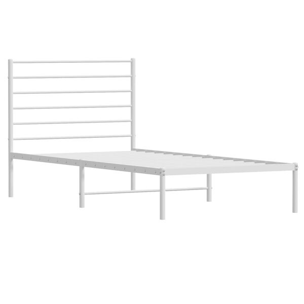 vidaXL Estrutura de cama sem colchão com cabeceira 75x190 cm branco