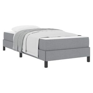 vidaXL Cama Box com colch&atilde;o Cinzento-claro 90 x 200 cm tecido
