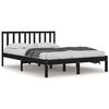 vidaXL Estrutura de cama casal 135x190 cm pinho maci&ccedil;o preto