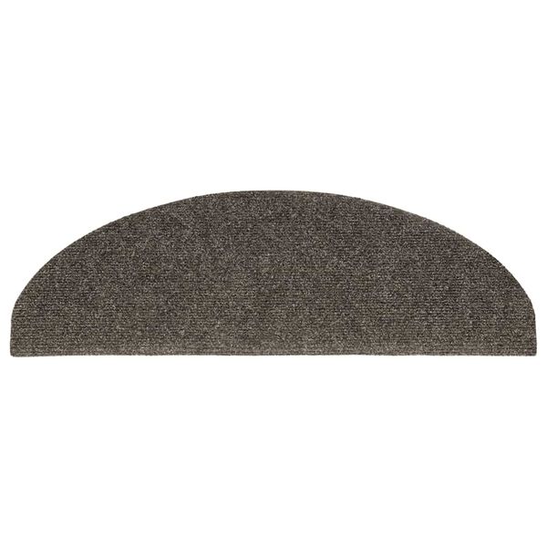 vidaXL Tapetes de escada autoadesivos 30 peças 65x21x4 cm antracite semicircular grande