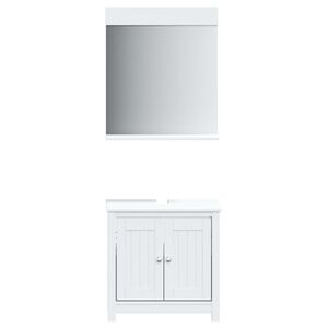 vidaXL 2 pcs conjunto de m&oacute;veis para WC BERG pinho maci&ccedil;o branco