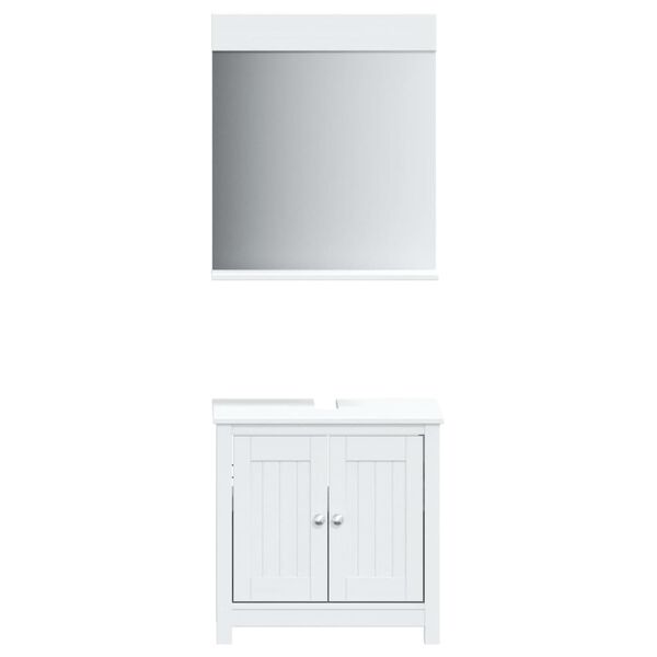 vidaXL 2 pcs conjunto de m&oacute;veis para WC BERG pinho maci&ccedil;o branco