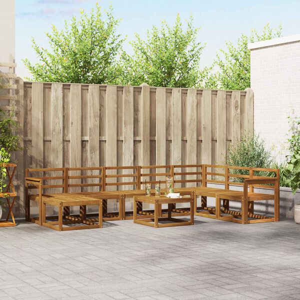 vidaXL Conjunto de Sof&aacute;s para Exterior 9 pcs Natural