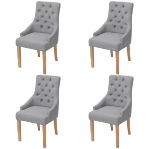 vidaXL Cadeiras de jantar 4 pcs tecido cinzento-claro