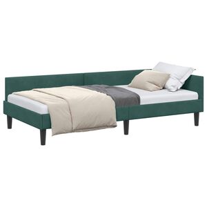 vidaXL Estrutura de Cama de Canto Verde Escuro 100 cm x 200 cm