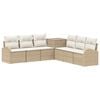 vidaXL Conjunto de Sof&aacute;s 7 unid. Bege e Branco Creme