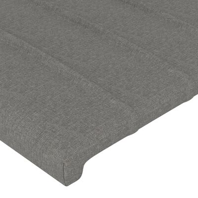 vidaXL Cabeceira cama c/ abas tecido 103x16x118/128 cm cinzento-escuro