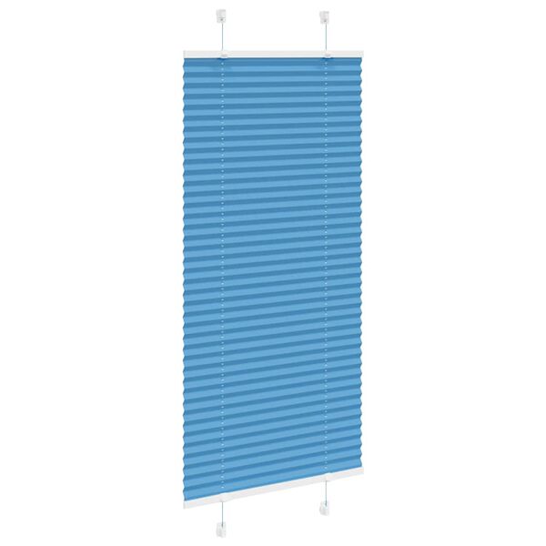 vidaXL Azul Plissada Cega 65x100 cm Largura Tecido 64,4 cm Poli&eacute;ster
