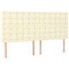 vidaXL Estrutura de cama c/ cabeceira couro artificial 180x200cm creme