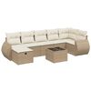 vidaXL 8 pcs conjunto de sof&aacute;s p/ jardim com almofad&otilde;es vime PE bege
