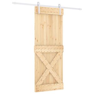 vidaXL Porta Deslizante Natural e Branco 80 x 210 cm