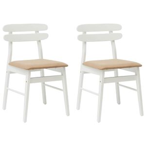 vidaXL Cadeira de jantar 2 pcs Branco e marrom