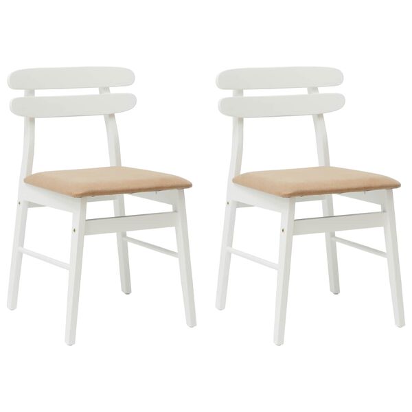 vidaXL Cadeira de jantar 2 pcs Branco e marrom