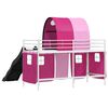 vidaXL Cama loft para crian&ccedil;as Branco e Rosa 99,5 x 190 cm Metal