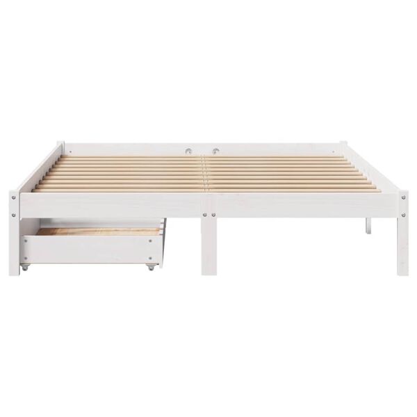 vidaXL Cama sem colch&atilde;o 120x200 cm madeira de pinho maci&ccedil;a branco