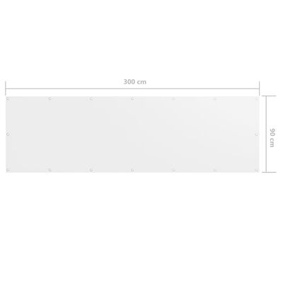 vidaXL Tela de varanda 90x300 cm tecido Oxford branco