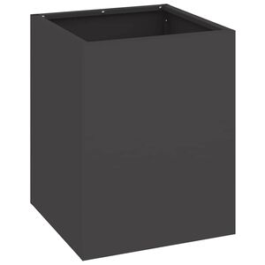vidaXL Vaso de Jardim Preto 32 x 32 x 40 cm A&ccedil;o laminado a frio