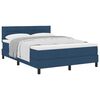 vidaXL Cama Box com colch&atilde;o com cabeceira Azul 160 x 200 cm tecido