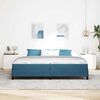 vidaXL Cama Box com colch&atilde;o Azul Escuro 200 x 220 cm tecido