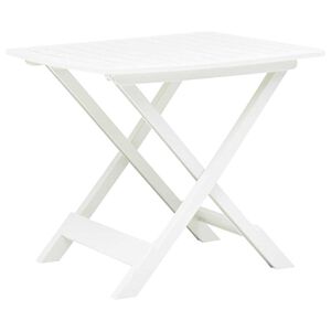vidaXL Mesa de jardim dobr&aacute;vel 79x72x70 cm pl&aacute;stico branco