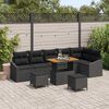 vidaXL Conjunto de Sof&aacute; de Jardim 9 pcs Preto Rattan Sint&eacute;tico