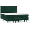 vidaXL Cama com molas/colch&atilde;o 160x200 cm veludo verde-escuro