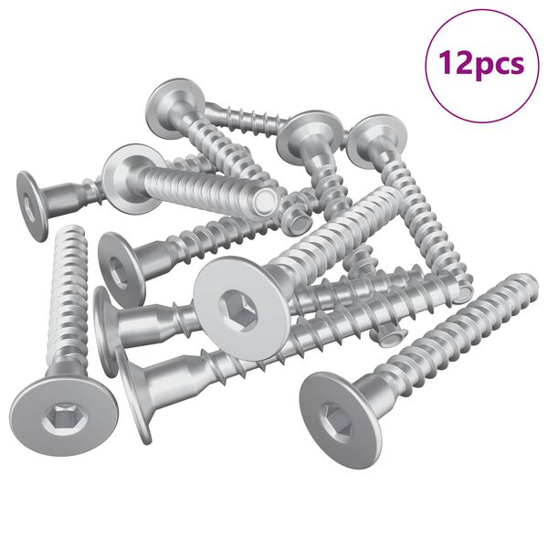 vidaXL Parafusos Confirmat 12 pcs Prateado &Oslash;5 x 40 mm Metal