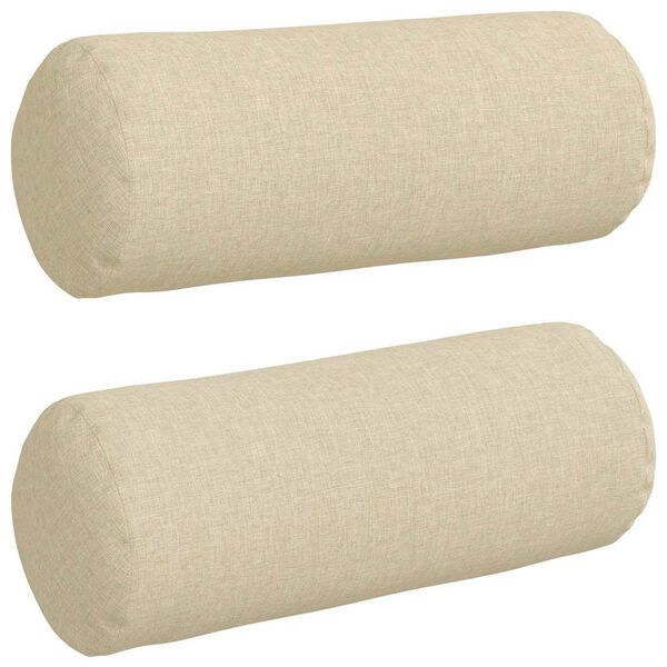 vidaXL Almofadas de Apoio 2 pcs Creme &Oslash; 15 x 40 cm tecido