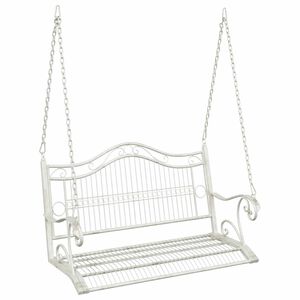 vidaXL Banco de Balan&ccedil;o A&ccedil;o 115 x 61 x 63 cm Branco Antigo